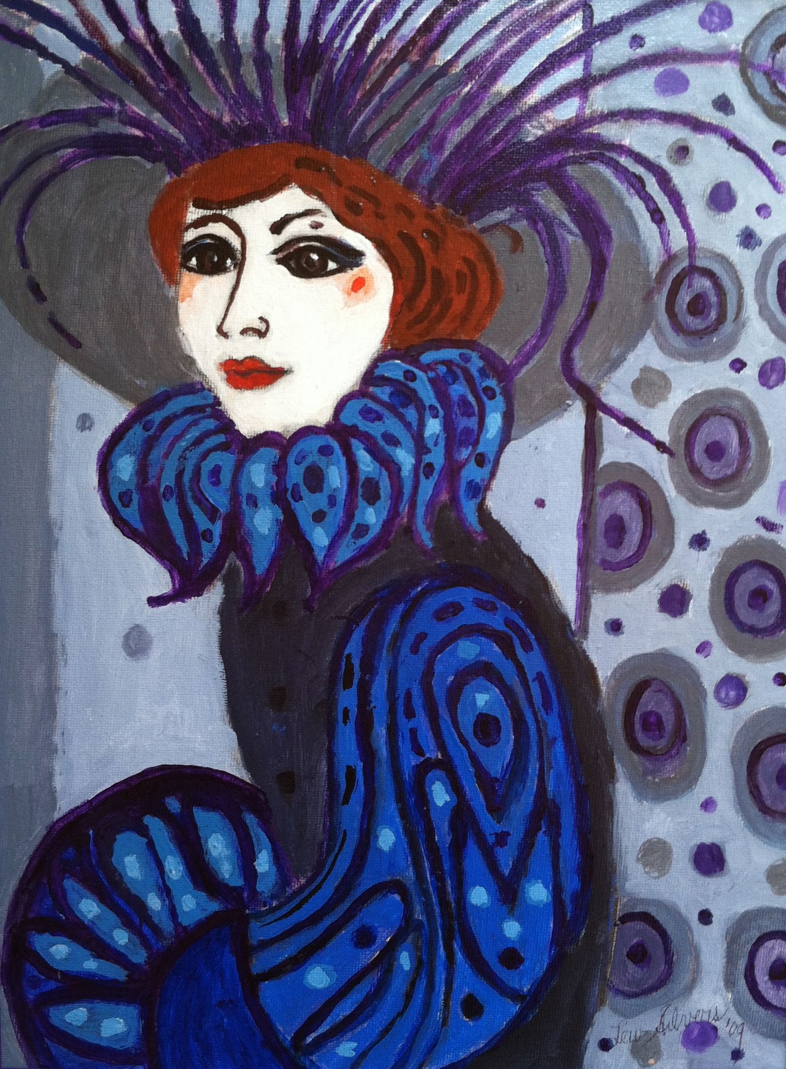 Portrait in Blue and Purple