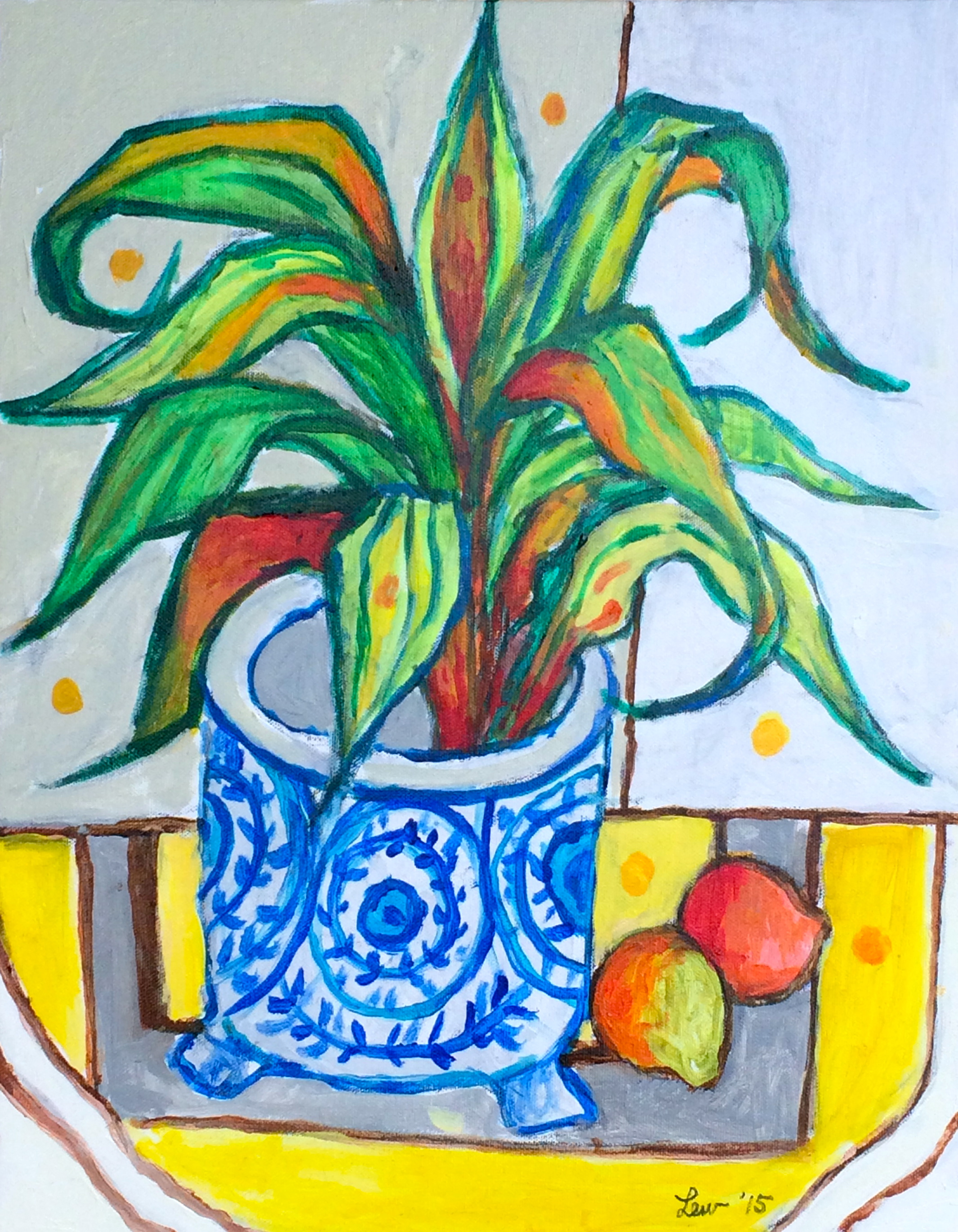 Plant on a Yellow Table